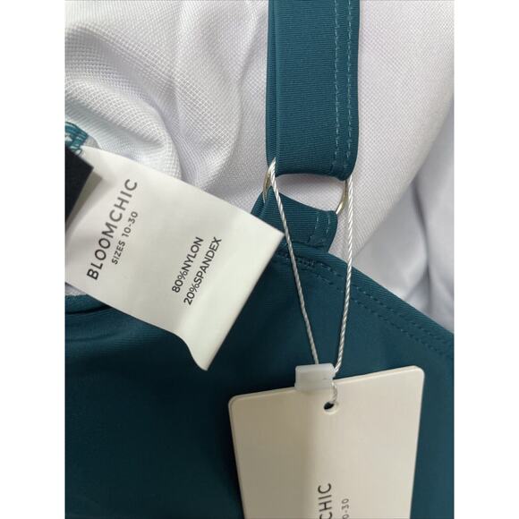 BloomChic 30 Swim Dress Bathing Suit Turquois Halter Top Adjustable Strap NWT - Picture 8 of 12